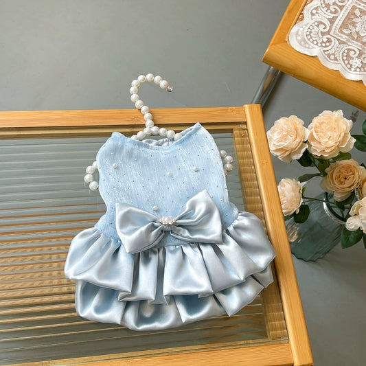 Pearl Embellished Princess Dog Dress for Bichon & Small Dogs