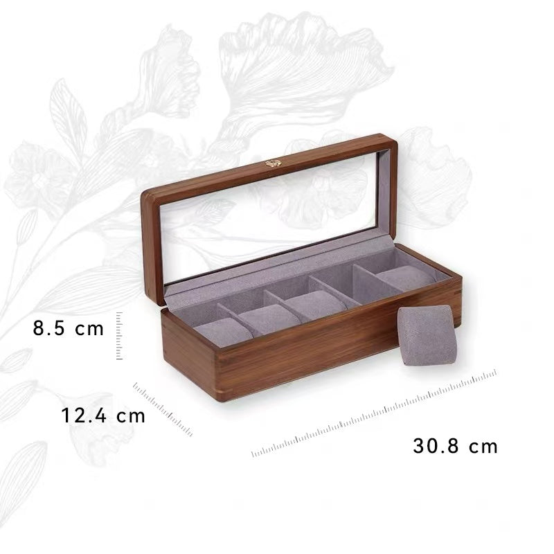 Arden 5-slot watch box measuring 30.8 x 12.4 x 8.5 cm