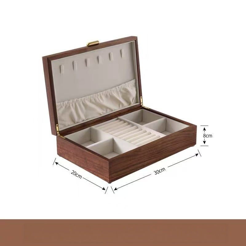 Black walnut jewelry box single-layer style, 30 x 20 x 8 cm