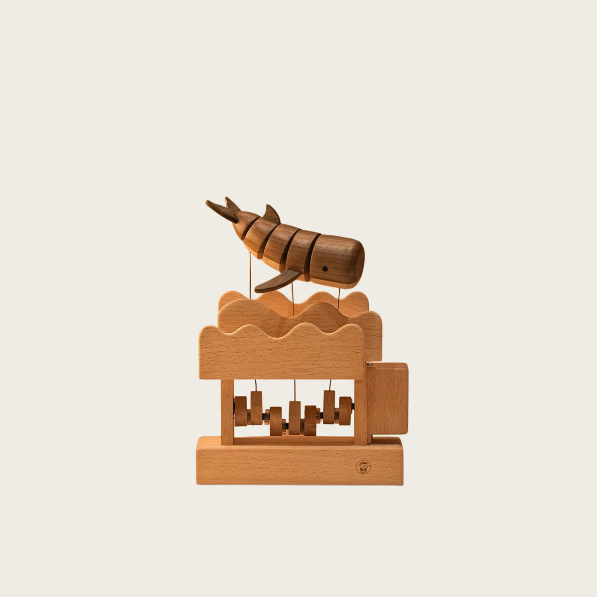 Hand-Carved Wooden Floating Whale Automaton