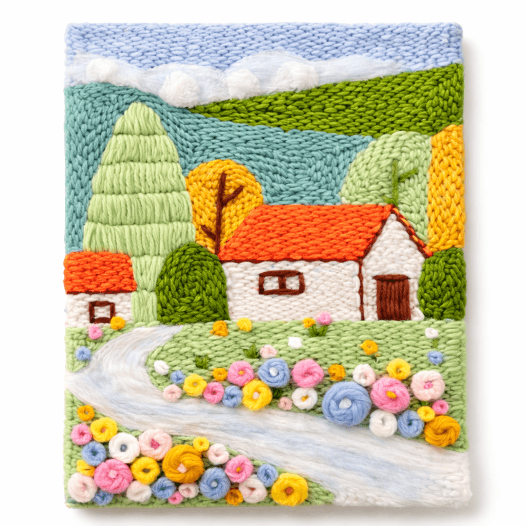 Sunny Sky Cottage Punch Needle kit