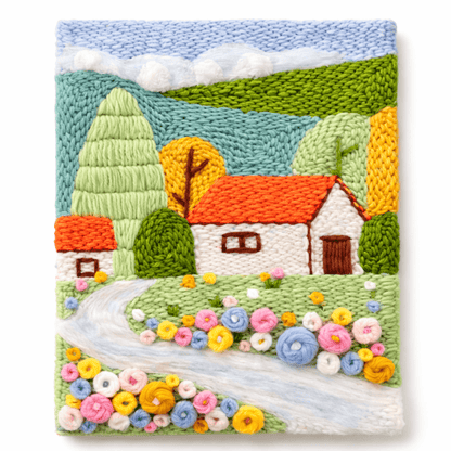 Sunny Sky Cottage Punch Needle kit