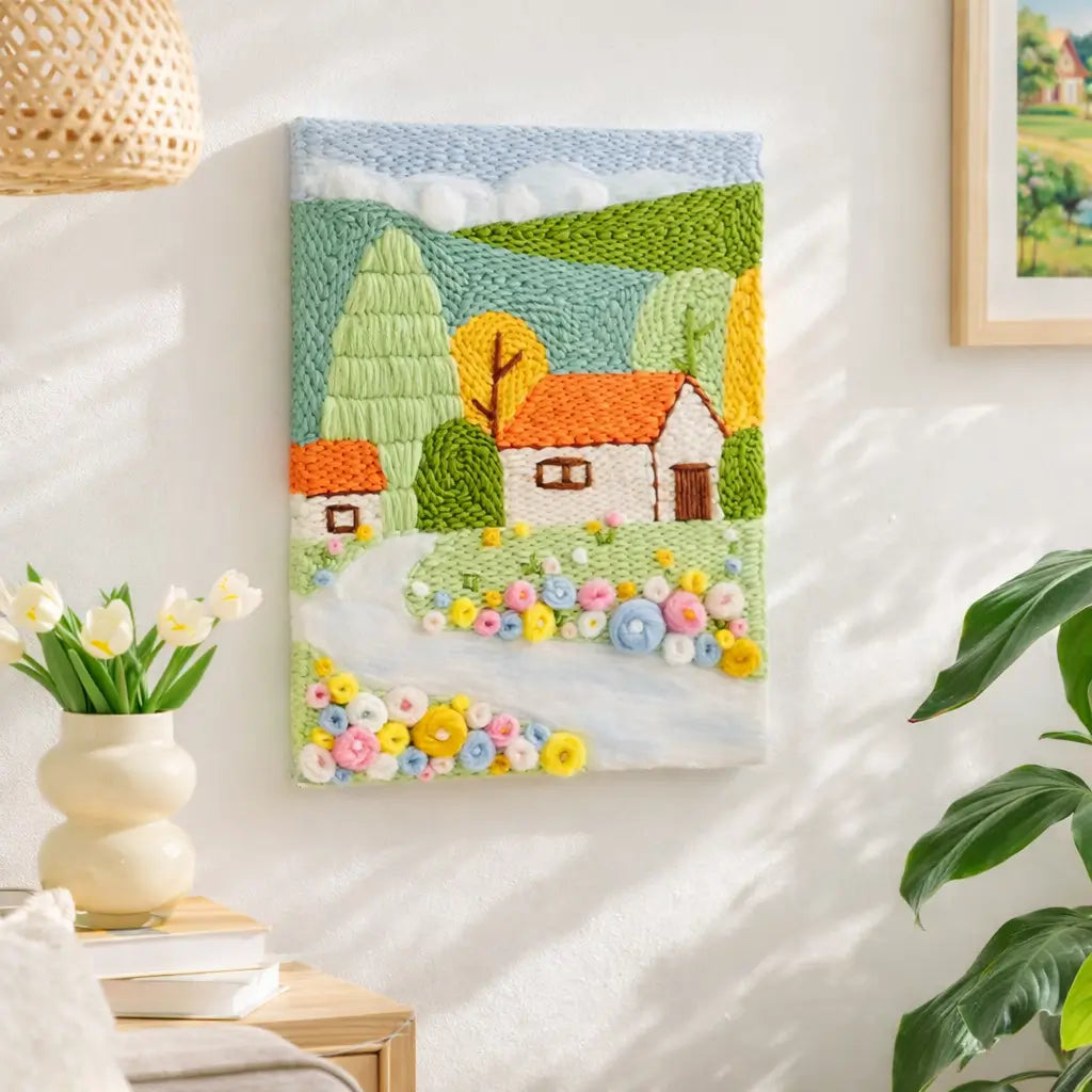 Sunny Sky Cottage Punch Needle kit