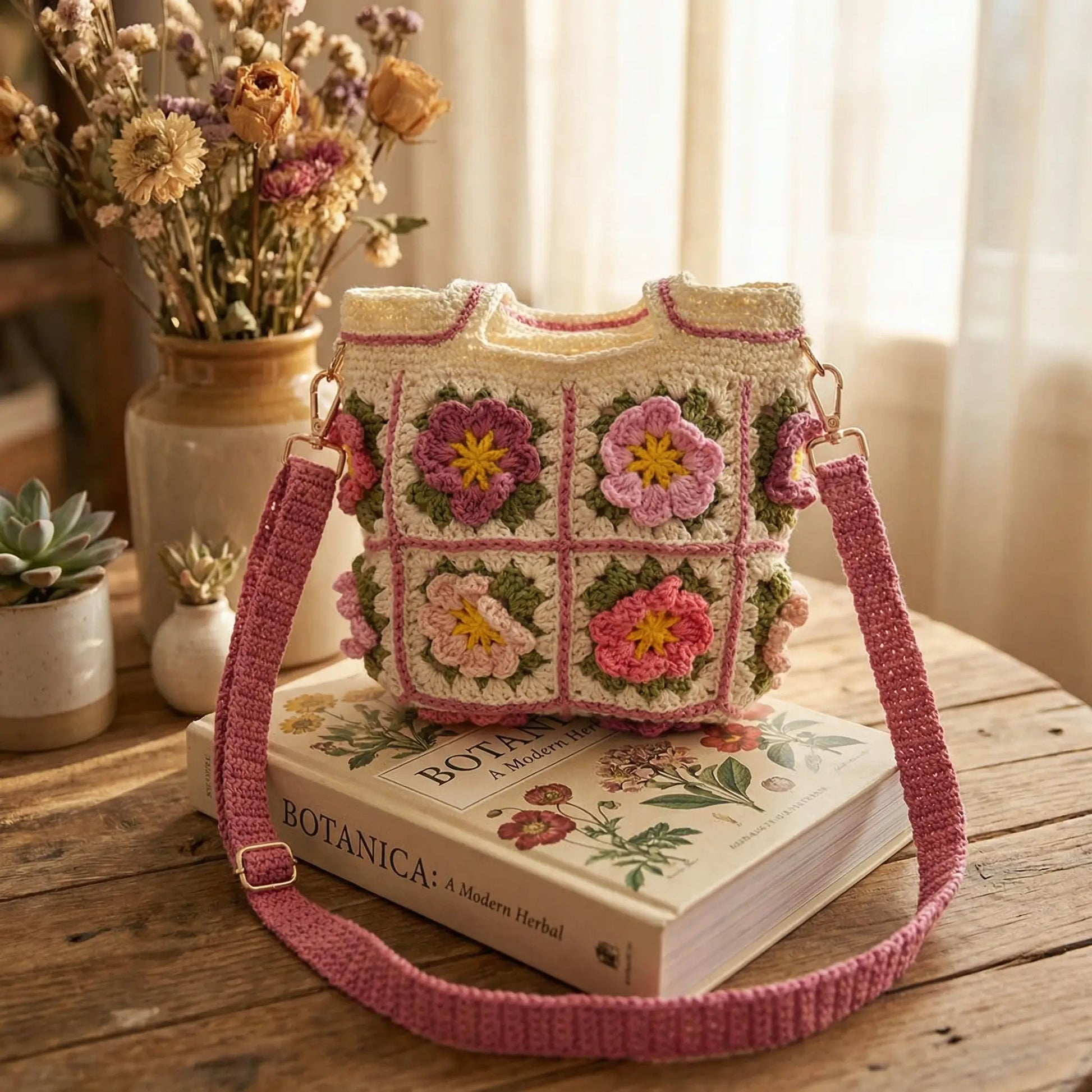 Crochet Flower Shoulder Bag Crochet Bag
