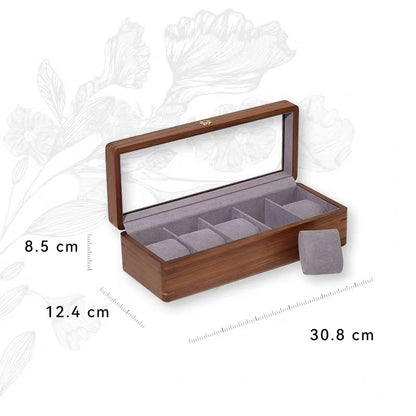 Arden 5-slot watch box measuring 30.8 x 12.4 x 8.5 cm