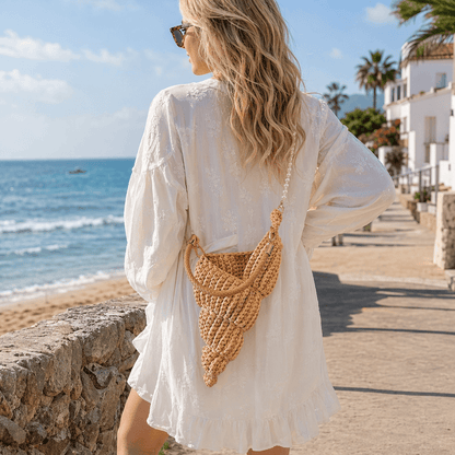 Structured Crochet Shell Crossbody Crochet Bag