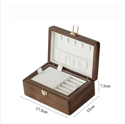 Double-layer jewelry box size diagram: 17.5 x 12 x 7.5 cm, approximately 0.574 x 0.394 x 0.246 ft.