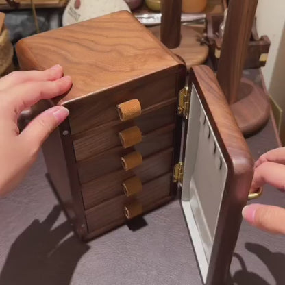 5-Drawer Demonstration — Haven solid black walnut jewelry box